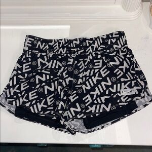 Nike Women's Black and White Logo Athletic Shorts. Never worn